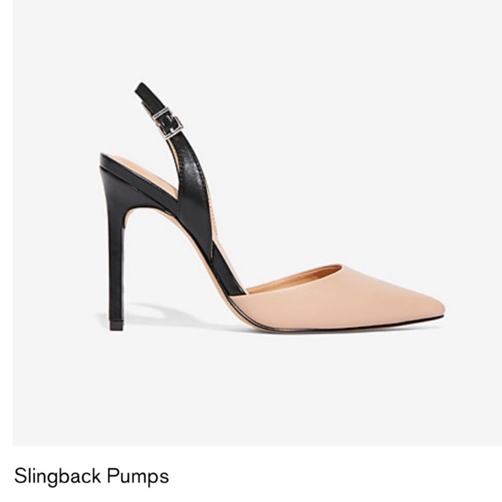 Express Slingback Pumps - Black and Tan